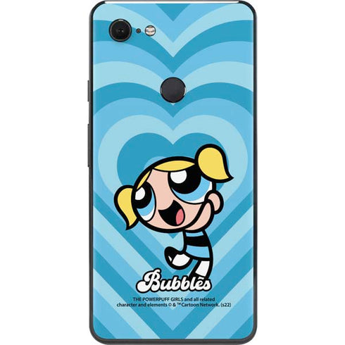Cartoon Network Powerpuff Girls Bubbles Blue Hearts Google Pixel 3 XL Skin